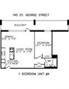 1 bedroom, 1 bathroom with a balcony